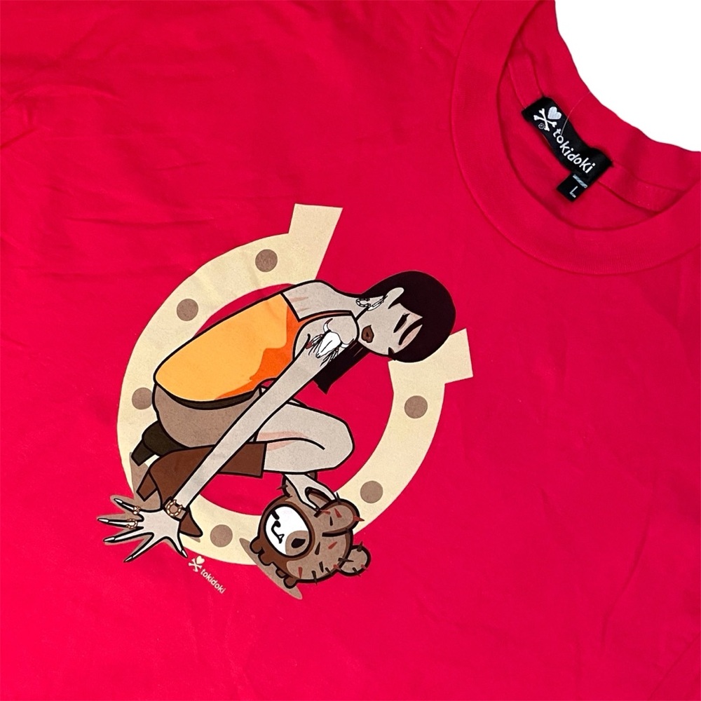 Tokidoki Horseshoe Cowgirl w/Cactus Dog Red T-Shirt Men’s Large Tee Rare HTF NWT